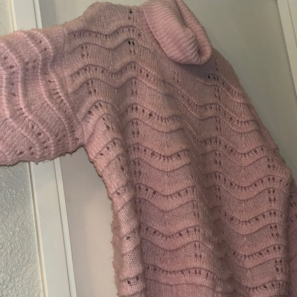FRNCH Oversized Soft Pink Turtleneck Sweater